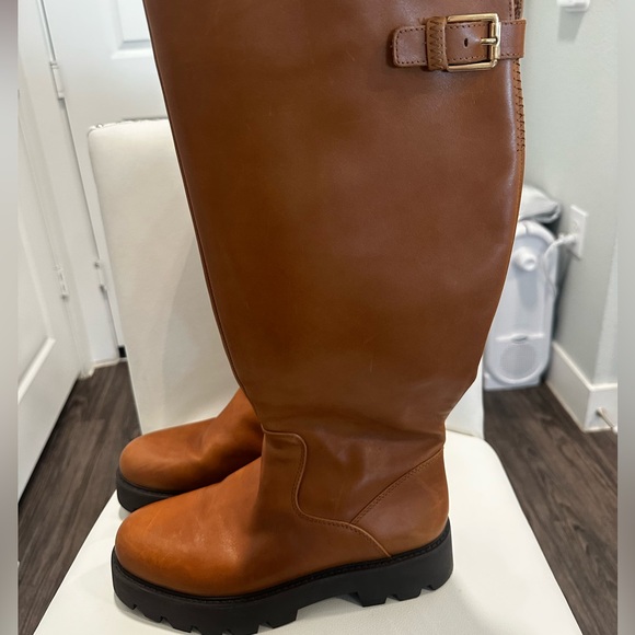 Franco Sarto Brown Knee-High Leather Boots - Picture 5 of 7